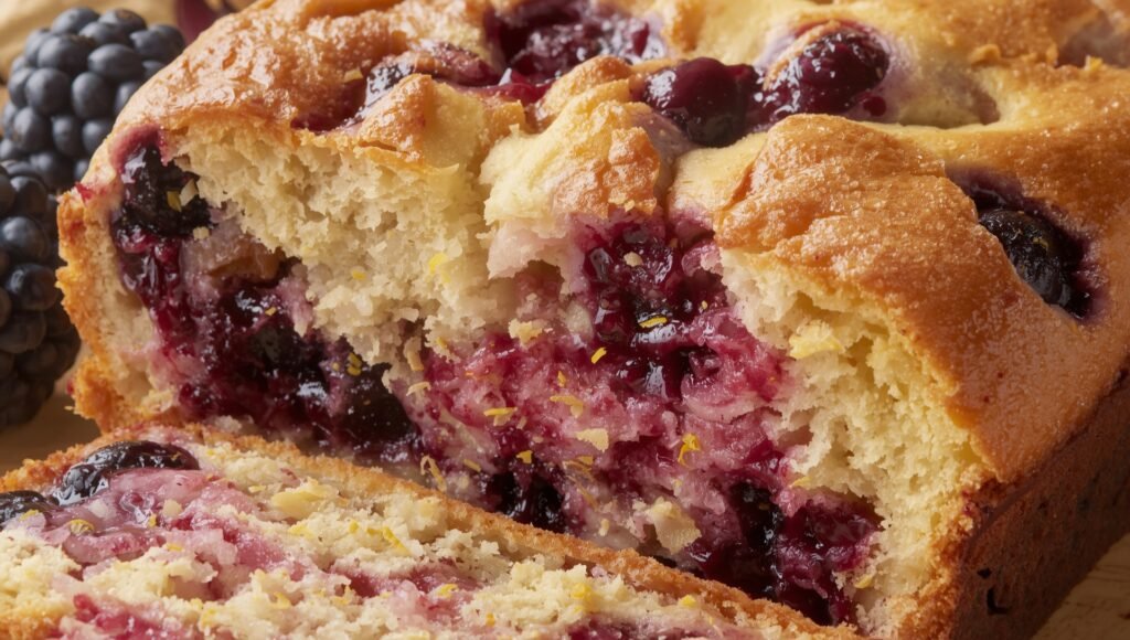 Old Fashioned blackberry lemon bread