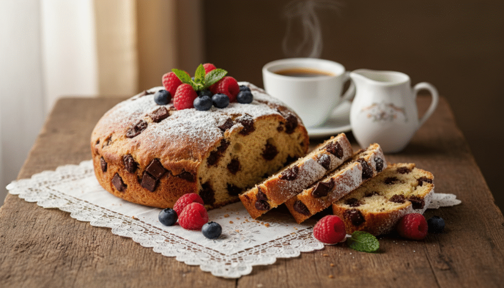 Italian chocolate bread authentic pane al cioccolato recipe dessert pairing with berries